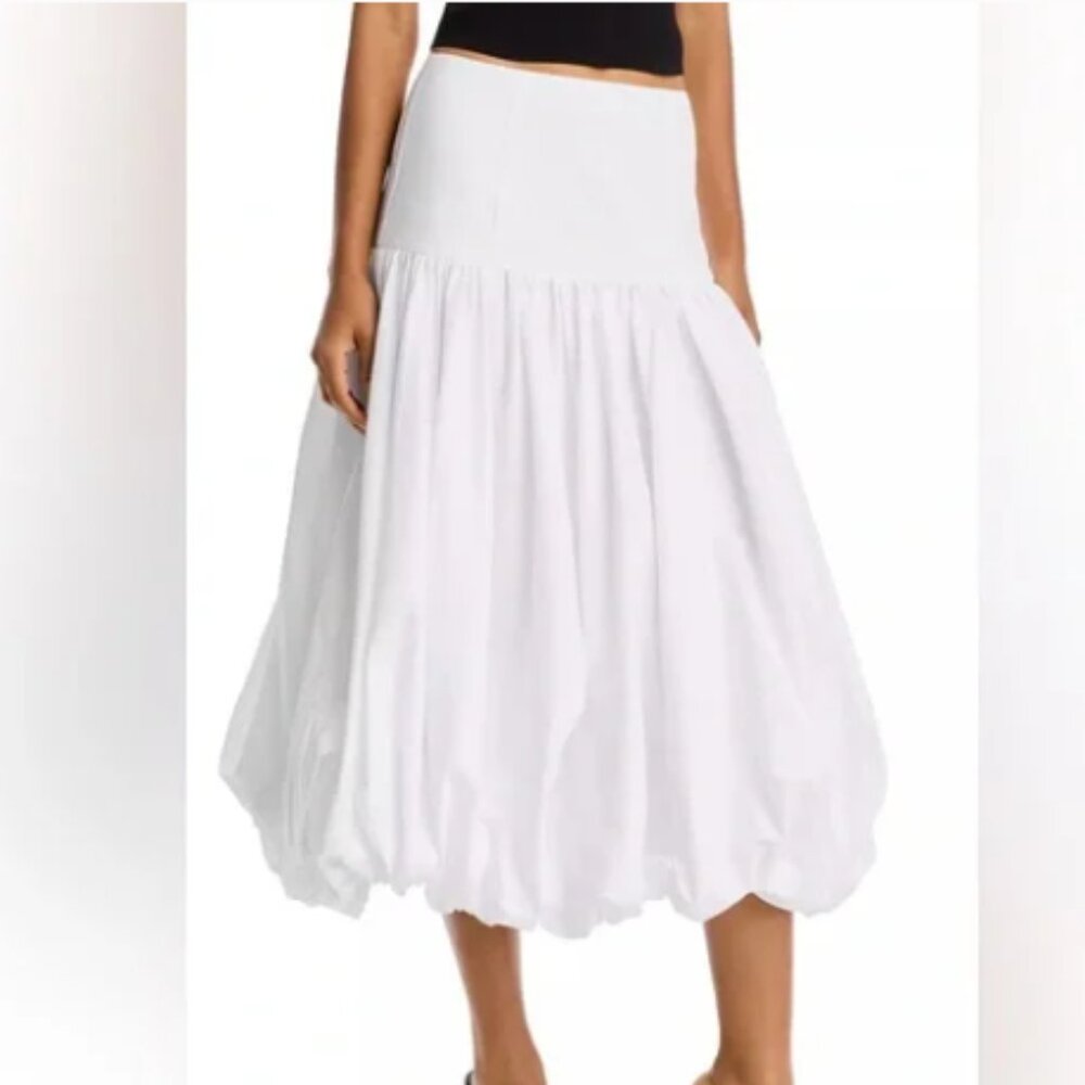 Cinq a Sept Ella Bubble Hem Skirt, White, Size 12 New